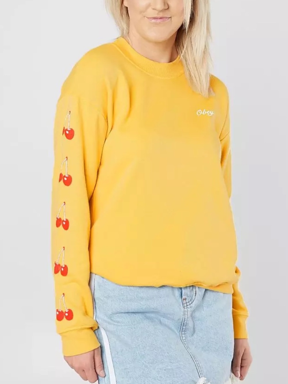 Obey SZ L Cherry Script Sweatshirt